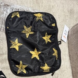 Lug Black Mesh Pouch with Yellow Stars NWT